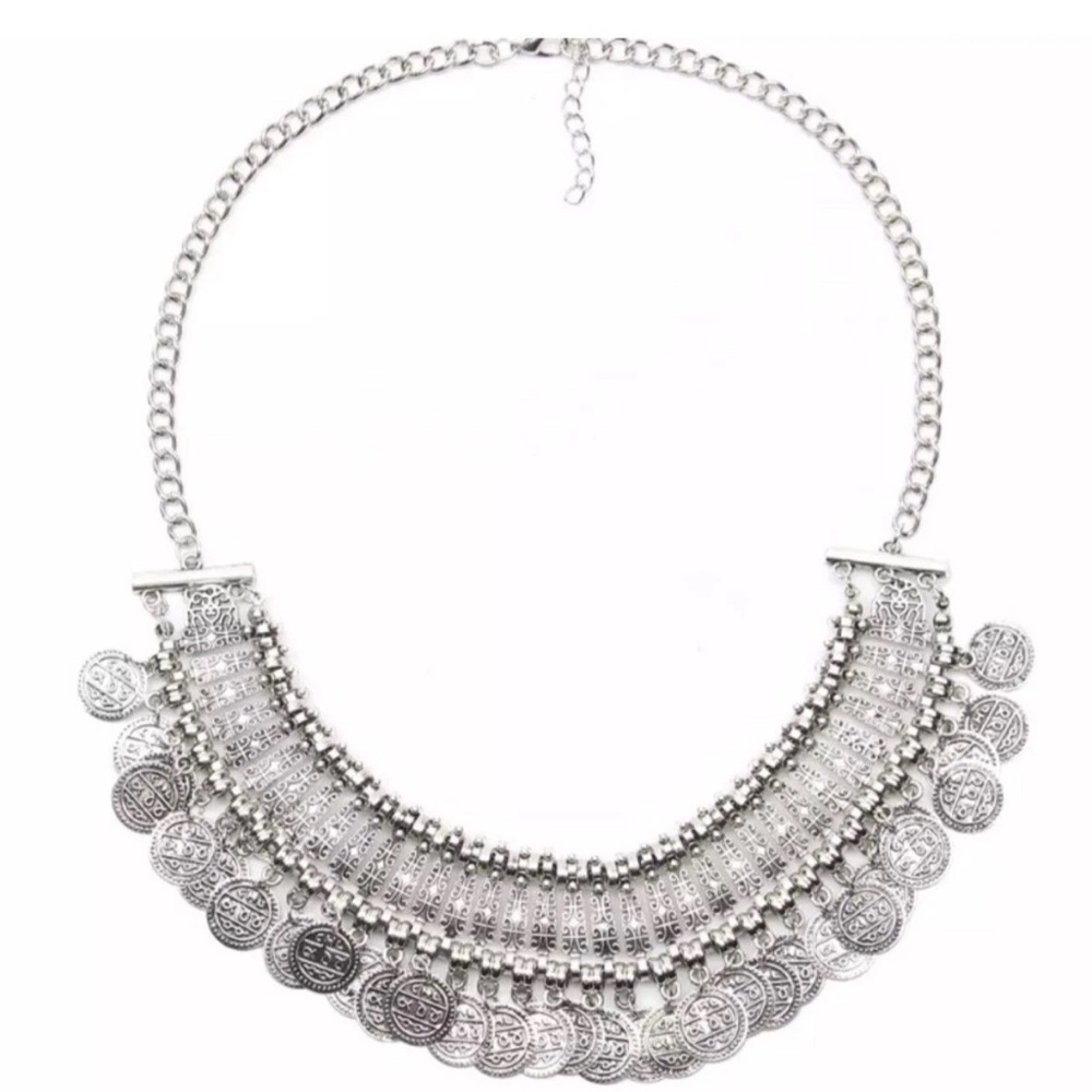Elegant Silver Coin Necklace
